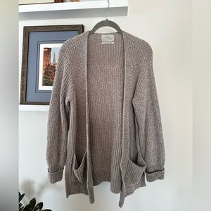 Urban Outfitters Chenille Knit Cardigan Taupe
